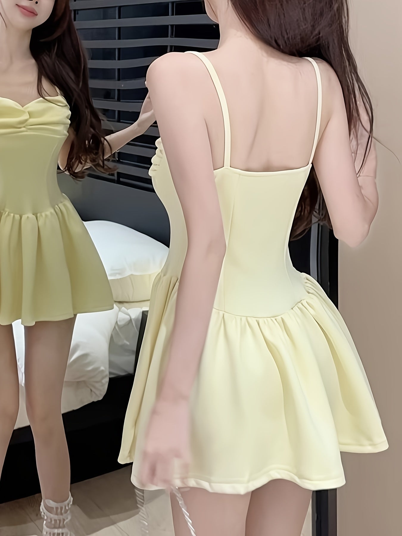 Off-the-Shoulder Pleated Sexy Lady Waist Short Sleeveless Dress for Women Summer