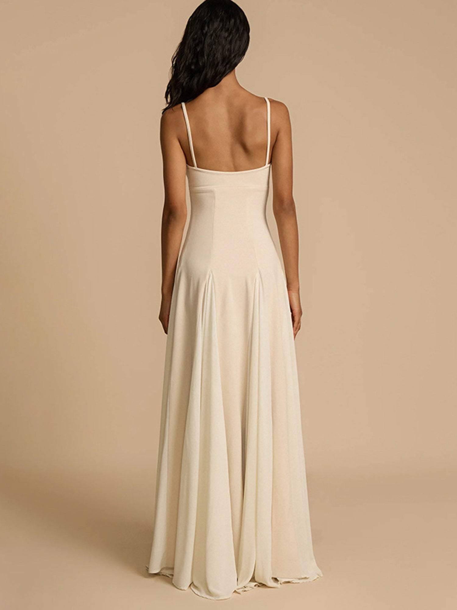 Women Long Dress Solid Color Spaghetti Strap Sleeveless Cami Dress Summer Fashion Big Swing Casual Dress