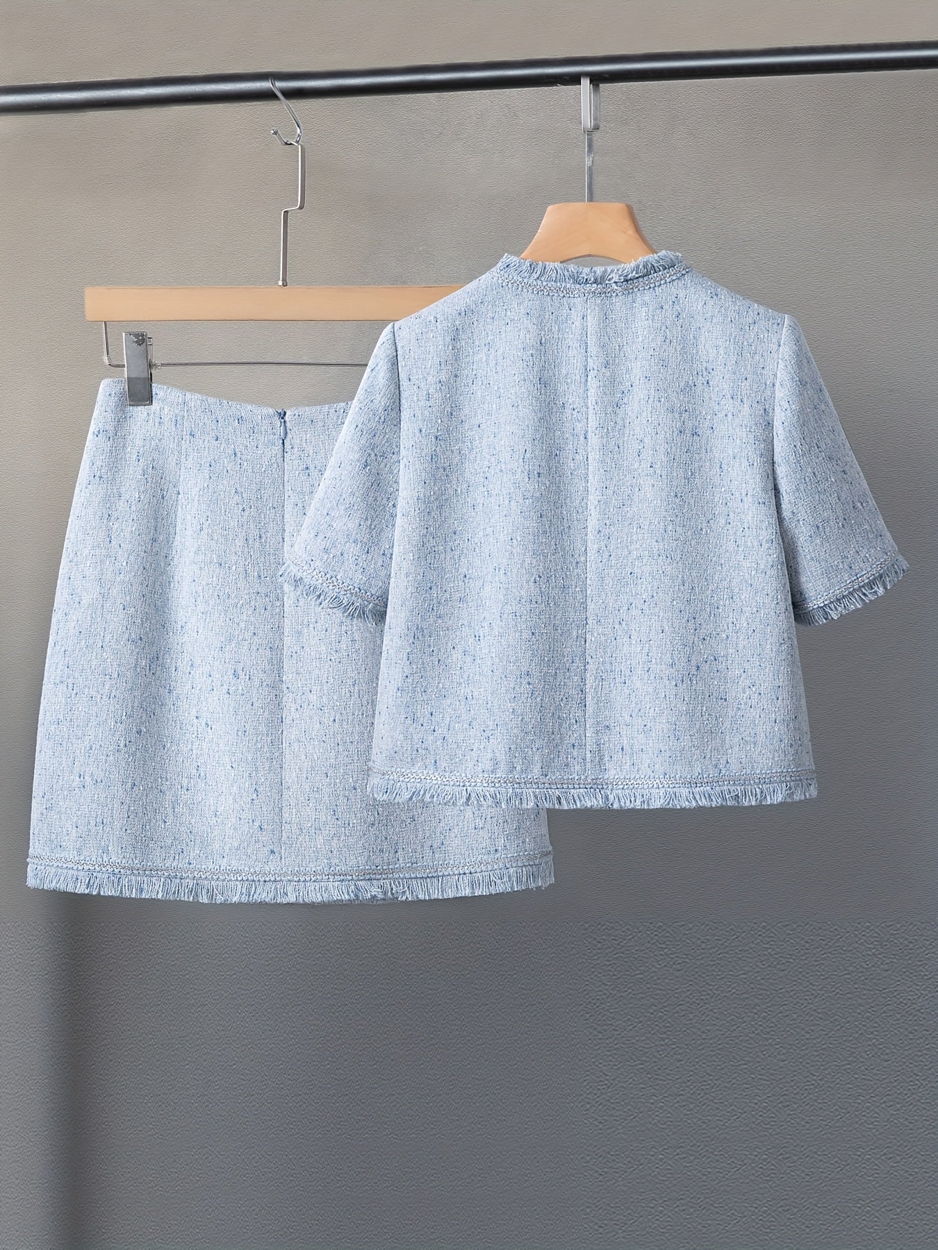 Little Fragrance Set Summer New Women's Elegant Round Neck Jacket and Skirt Two-Piece Suit S51B0525N